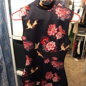 Missguided Oriental Print Dress in Size 2